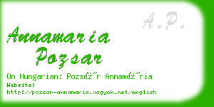 annamaria pozsar business card
